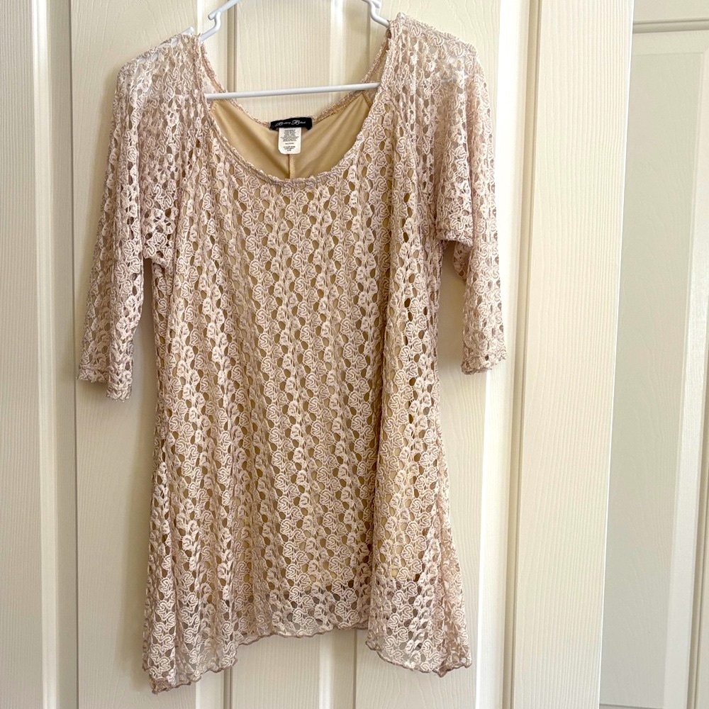 Brittany Black Lace Blouse in Cream